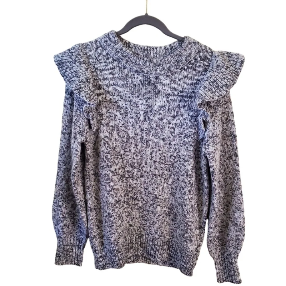 Universal Thread Marled Knit Ruffle Shoulder Sweater Size XS